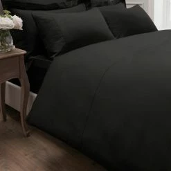 Hot Sale 🌟 Dorma Dorma 300 Thread Count 100% Cotton Sateen Plain Black Duvet Cover 🛒 8 Hot Sale 🌟 Dorma Dorma 300 Thread Count 100% Cotton Sateen Plain Black Duvet Cover 🛒 -Dorma Sales Store 1000141125 alt01