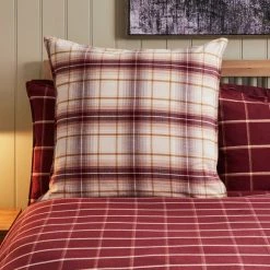 Best Pirce 🔥 Dorma Dorma Finlay Red Checked Continental Pillowcase Pair ⌛ -Dorma Sales Store 1000170215 alt02