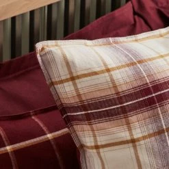 Best Pirce 🔥 Dorma Dorma Finlay Red Checked Continental Pillowcase Pair ⌛ -Dorma Sales Store 1000170215 alt03