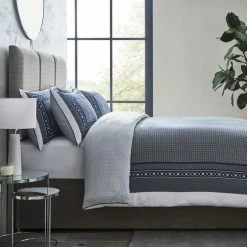 Budget 🎉 Dorma Dorma Abbotswood 100% Cotton Navy Duvet Cover and Pillowcase Set 🤩 -Dorma Sales Store 1000181165 alt02