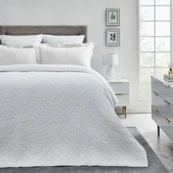Best Pirce ⌛ Dorma Purity Dorma Purity Marlia White Cotton Jacquard Duvet Cover and Pillowcase Set 😀 -Dorma Sales Store 1000181188 alt02