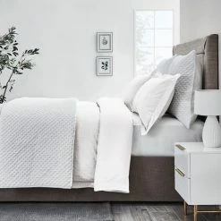 Best Pirce ⌛ Dorma Purity Dorma Purity Marlia White Cotton Jacquard Duvet Cover and Pillowcase Set 😀 -Dorma Sales Store 1000181188 alt03