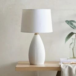 New 🧨 Dorma Purity Dorma Purity Dual Lit Ribbed Porcelain Table Lamp 😀 -Dorma Sales Store 1000182853 alt03