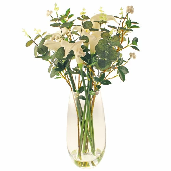 Hot Sale 🤩 Dorma Purity Dorma Purity Eucalyptus and Calla in Glass Vase 😉 4 Hot Sale 🤩 Dorma Purity Dorma Purity Eucalyptus and Calla in Glass Vase 😉 - Image 4