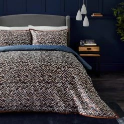 Cheap 👏 Dorma Dorma Bodhi Navy 100% Cotton Reversible Duvet Cover and Pillowcase Set 👍 -Dorma Sales Store 1000187073 alt01