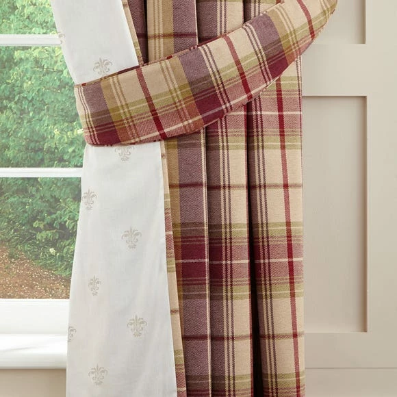 Best Pirce ๐ Dorma Dorma Bloomsbury Check Plum Eyelet Curtains ๐ 4 Best Pirce ๐ Dorma Dorma Bloomsbury Check Plum Eyelet Curtains ๐ - Image 4