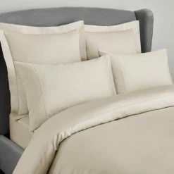 Deals ⌛ Dorma Dorma 300 Thread Count 100% Cotton Sateen Plain Cream Duvet Cover ✨ -Dorma Sales Store 30624254 alt02
