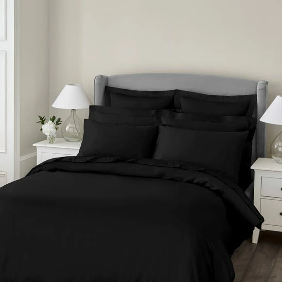 Hot Sale 🌟 Dorma Dorma 300 Thread Count 100% Cotton Sateen Plain Black Duvet Cover 🛒 1 Hot Sale 🌟 Dorma Dorma 300 Thread Count 100% Cotton Sateen Plain Black Duvet Cover 🛒