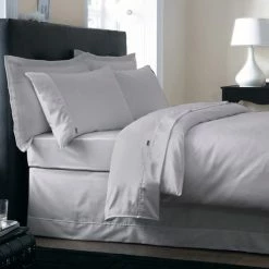 Budget ๐ฏ Dorma Dorma 500 Thread Count 100% Cotton Sateen Silver Duvet Cover โค๏ธ