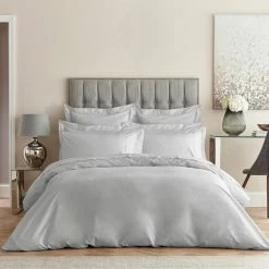 Best Sale 🎁 Dorma Dorma Egyptian Cotton 400 Thread Count Percale Silver Duvet Cover 🎁