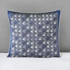 Coupon 🎉 Dorma Dorma Argo Silk Swallows Navy Square Cushion 🧨