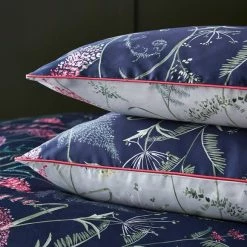 Deals ⭐ Dorma Dorma Winter Garden Navy 100% Cotton Oxford Pillowcase Pair 👍