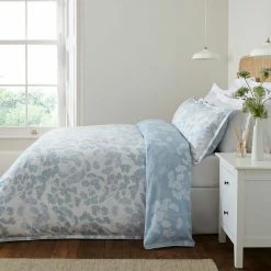 Cheapest ⌛ Dorma Dorma Daylesford Blue 100% Cotton Duvet Cover and Pillowcase Set ⭐ -Dorma Sales Store 30748153 alt02