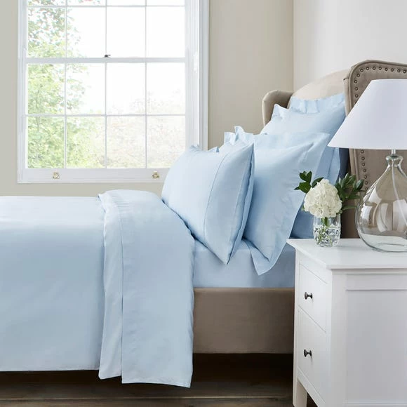 Flash Sale ⭐ Dorma Dorma 300 Thread Count 100% Cotton Sateen Plain Blue Duvet Cover ⭐ 2 Flash Sale ⭐ Dorma Dorma 300 Thread Count 100% Cotton Sateen Plain Blue Duvet Cover ⭐ - Image 2