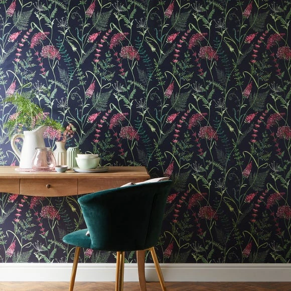 Discount 🎁 Dorma Dorma Winter Garden Navy Wallpaper 😍 1 Discount 🎁 Dorma Dorma Winter Garden Navy Wallpaper 😍