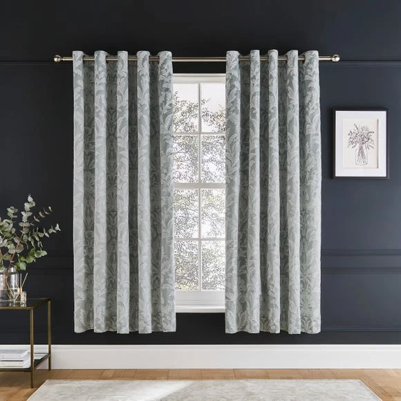 Budget ๐ Dorma Dorma Florence Dusky Green Blackout Eyelet Curtains ๐งจ 2 Budget ๐ Dorma Dorma Florence Dusky Green Blackout Eyelet Curtains ๐งจ - Image 2
