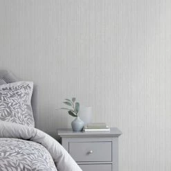 Hot Sale 💯 Dorma Dorma Plain Silver Wallpaper 👍