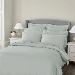 Best deal ๐งจ Dorma Dorma 300 Thread Count 100% Cotton Sateen Grey Green Duvet Cover โญ