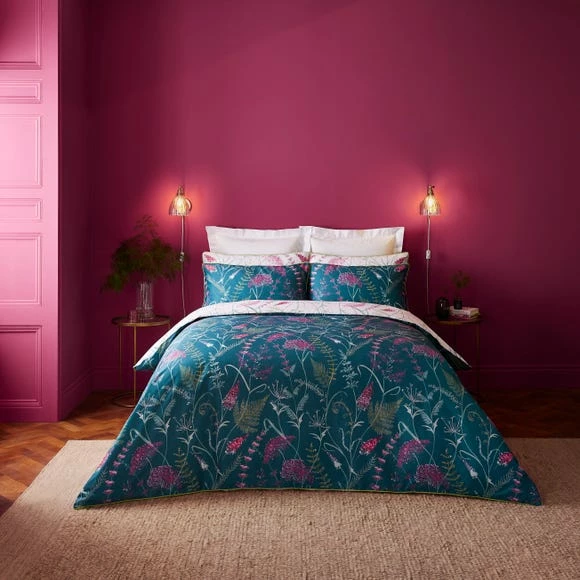 Discount ⭐ Dorma Dorma Winter Garden Teal 100% Cotton Reversible Duvet Cover and Pillowcase Set 😍 1 Discount ⭐ Dorma Dorma Winter Garden Teal 100% Cotton Reversible Duvet Cover and Pillowcase Set 😍